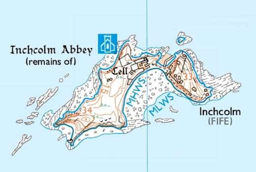 Inchcolm Island OS Map
